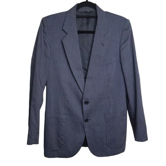 Ariston‎ Blue Pinstripe Blazer Sport Coat Jacket Men's - Picture 3 of 7